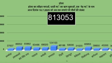उत्तराखंड में हरेला पर्व बना हरित क्रांति का उत्सव, 8 लाख 13 हजार से अधिक पौधे रोपे गए
