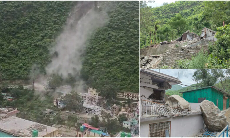 पहाड़ी दरकने से भारी मात्रा में सड़क पर आया मलबा, दो लोग घायल पहाड़ी दरकने से भारी मात्रा में सड़क पर आया मलबा, दो लोग घायल